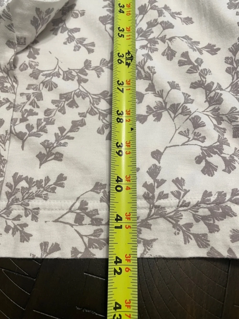 Garnet Hill Cream Robe with Gray Floral Print - Picture 6 of 6